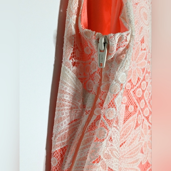 FINAL DAYS $5 Xhilaration Salmon Dress White Lace Overla - CLOSET CLOSING - Picture 8 of 11